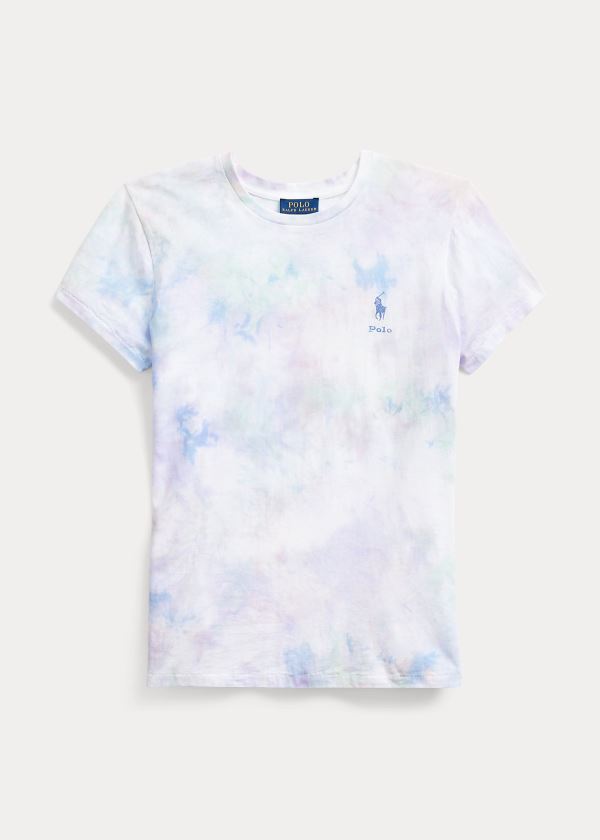 Playeras Polo Ralph Lauren Mujer Blancos Multicolor - Tie-Dye Jersey - DFGZP9831